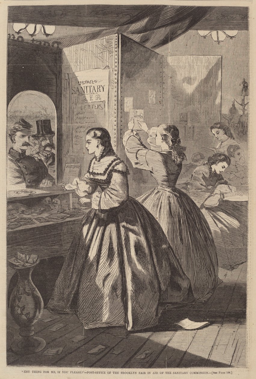 Bármilyen dolog nekem, ha kérlek – A Brooklyni Vásár postája a..., 1864-ben megjelent alkotó: Winslow Homer