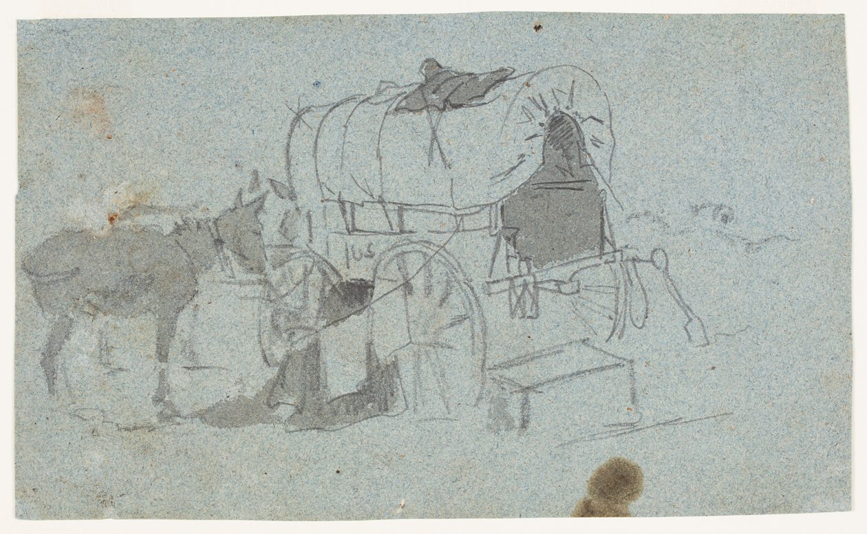 Katonai kocsi és öszvér alkotó: Winslow Homer