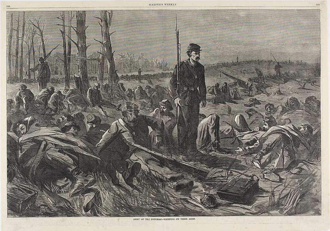 A Potomac-hadsereg a karjukon alszik alkotó: Winslow Homer