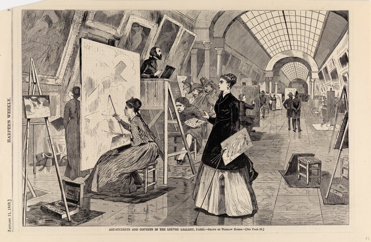 Művészhallgatók és másolók a párizsi Louvre Galériában, Harper
