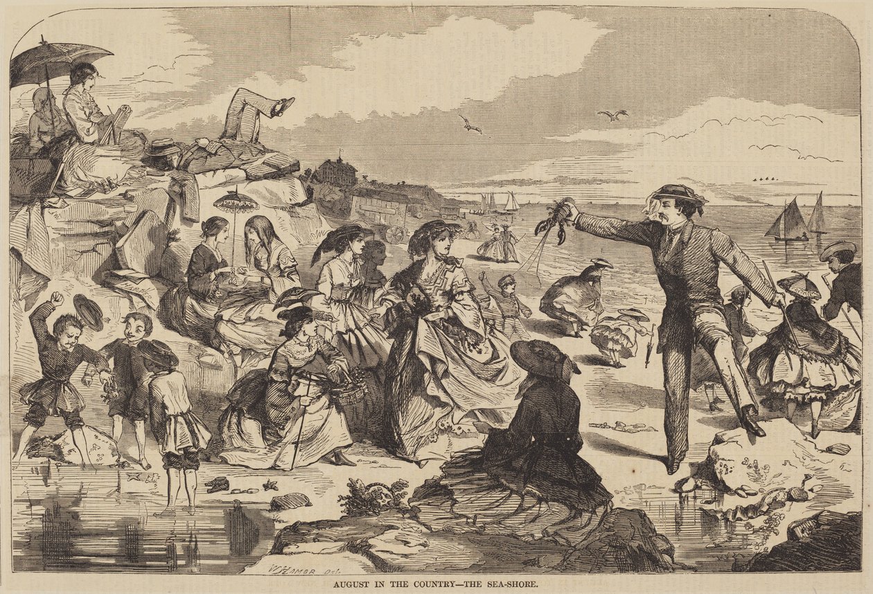 Augusztus az országban - A tenger partja, 1859-ben jelent meg. alkotó: Winslow Homer