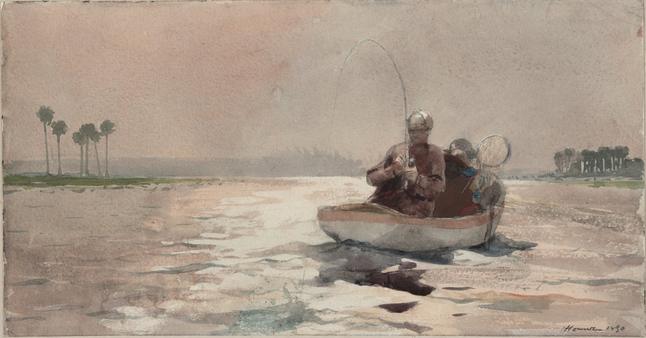 Sügérhorgászat - Florida alkotó: Winslow Homer