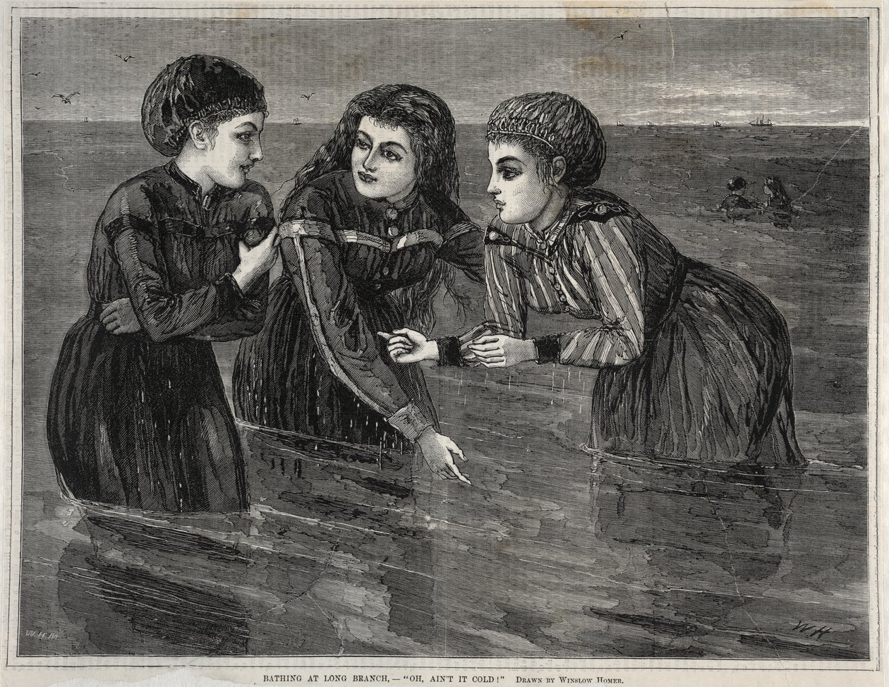 Fürdőzés Long Branchben – „Jaj, de hideg!” alkotó: Winslow Homer