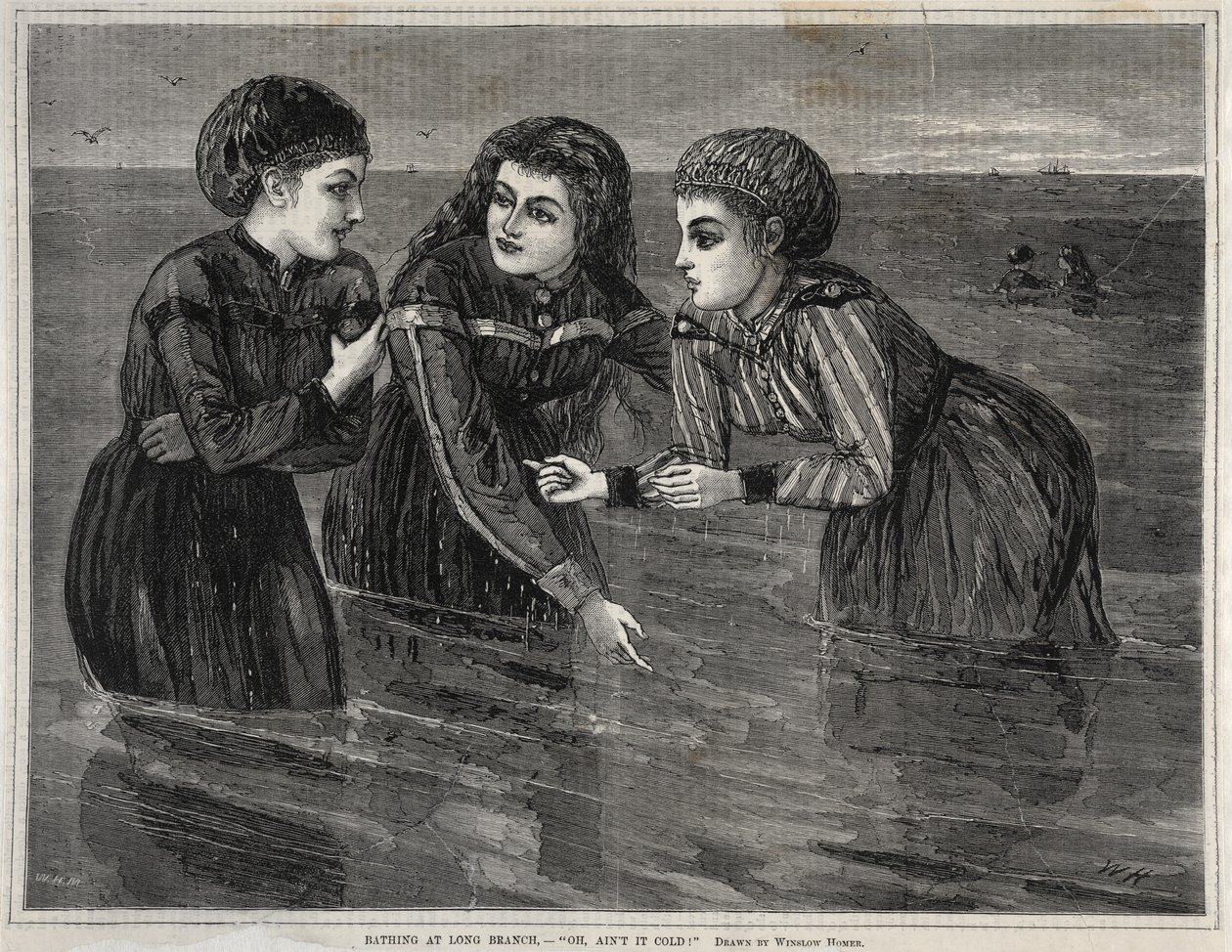 Fürdés a Long Branchban, - Ó, nem hideg!, 1871. alkotó: Winslow Homer
