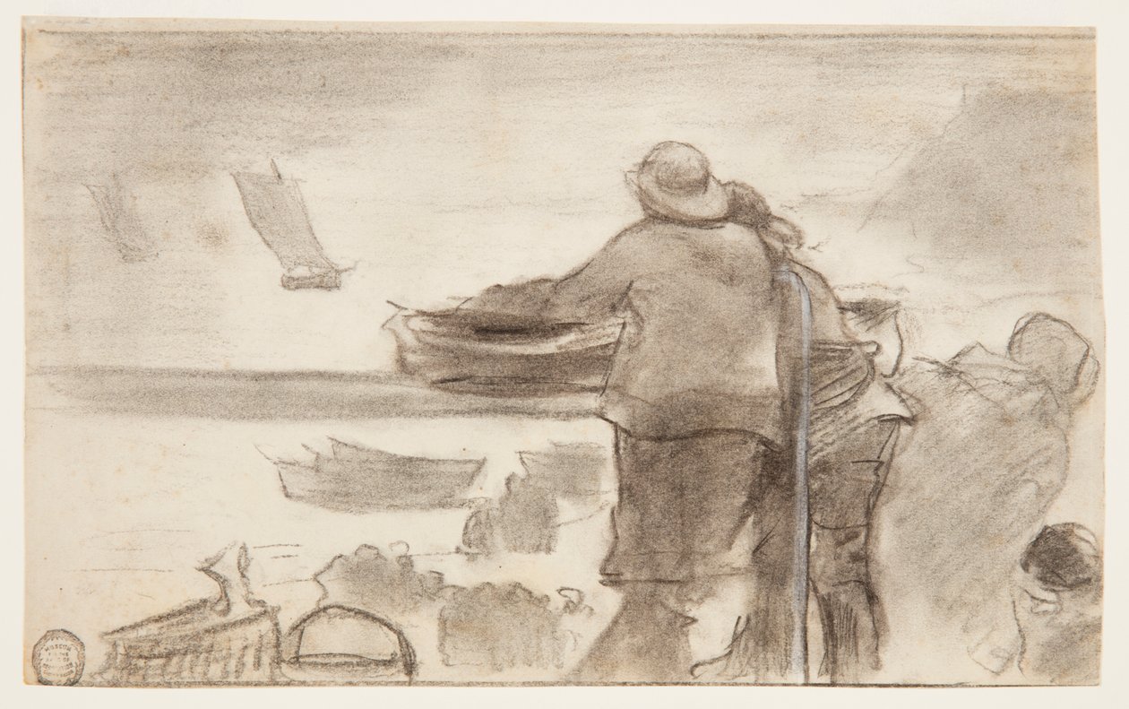 Tengerpart csónakokkal és emberekkel, Cullercoats, Anglia alkotó: Winslow Homer