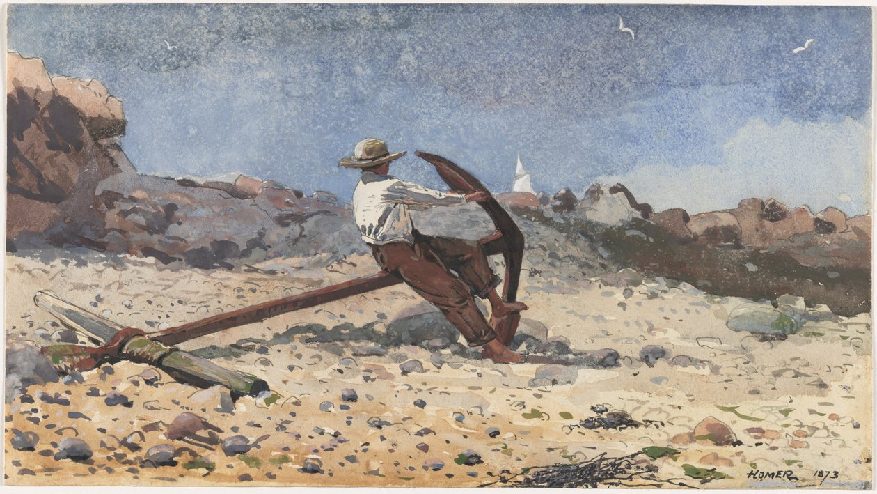 Fiú horgonnyal alkotó: Winslow Homer