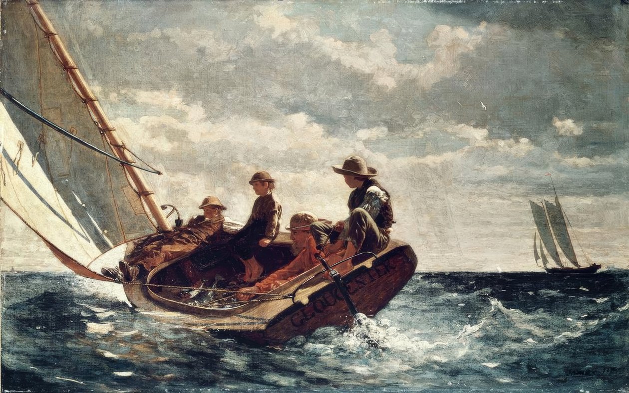 Breezing Up (A Fair Wind) – 1876 – 61,5 × 97 cm – olaj, vászon alkotó: Winslow Homer