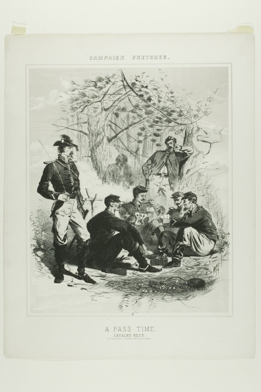 Kampányvázlatok: Lovassági pihenő alkotó: Winslow Homer