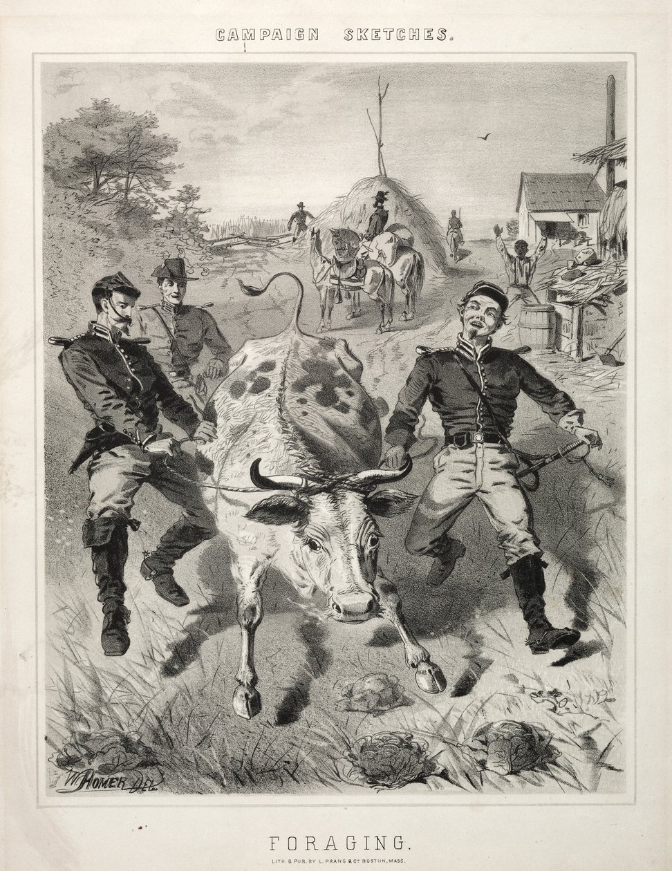 Kampányvázlatok: Takarmányozás, 1863. alkotó: Winslow Homer
