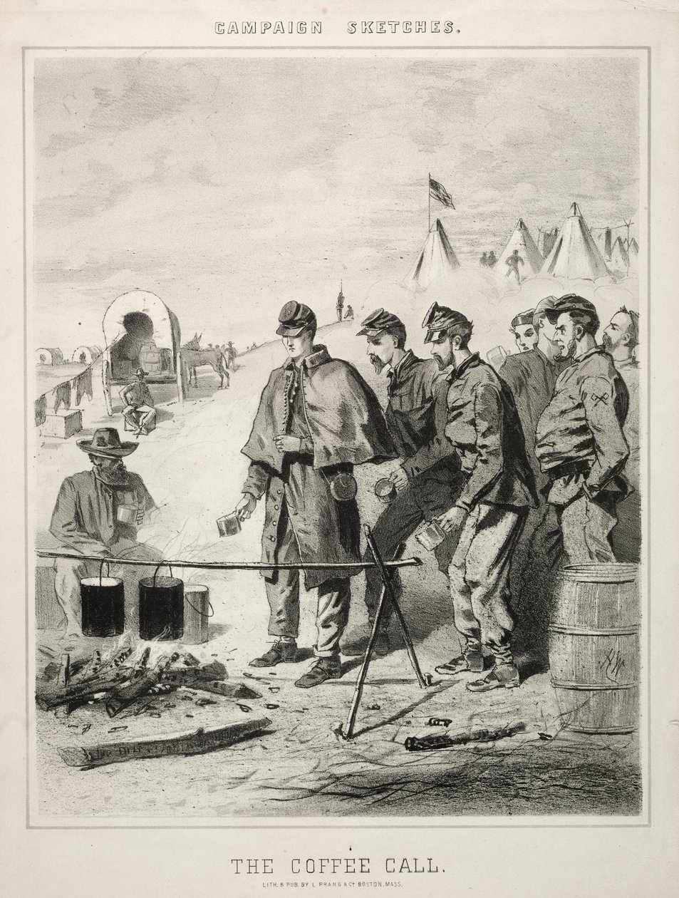 Kampányvázlatok: The Coffee Call, 1863. alkotó: Winslow Homer