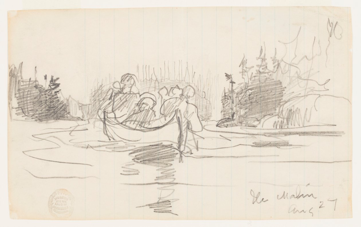 Kenu három emberrel, Ile Maligne, Quebec alkotó: Winslow Homer