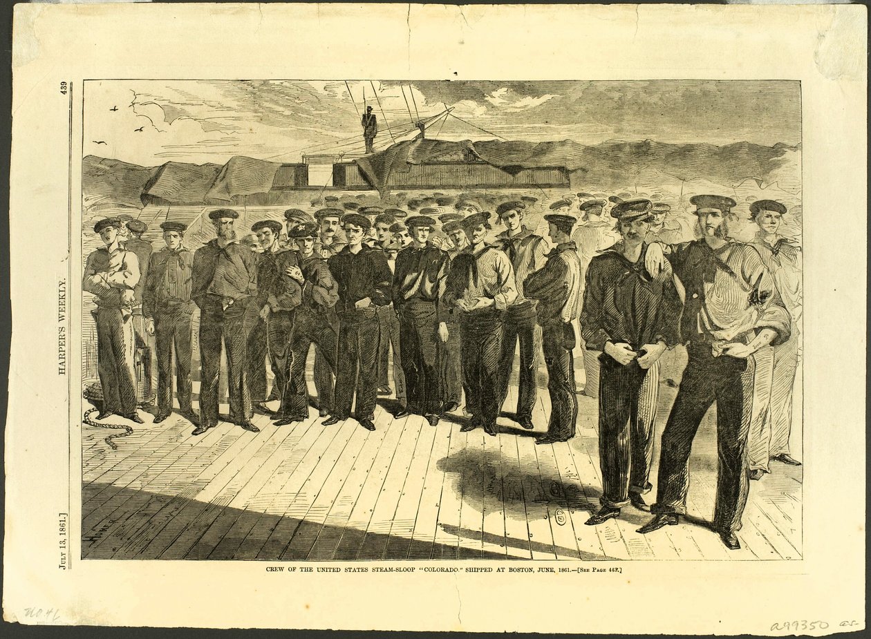 Az Egyesült Államok "Colorado" gőzhajójának legénysége Bostonban, 1861 júniusában alkotó: Winslow Homer
