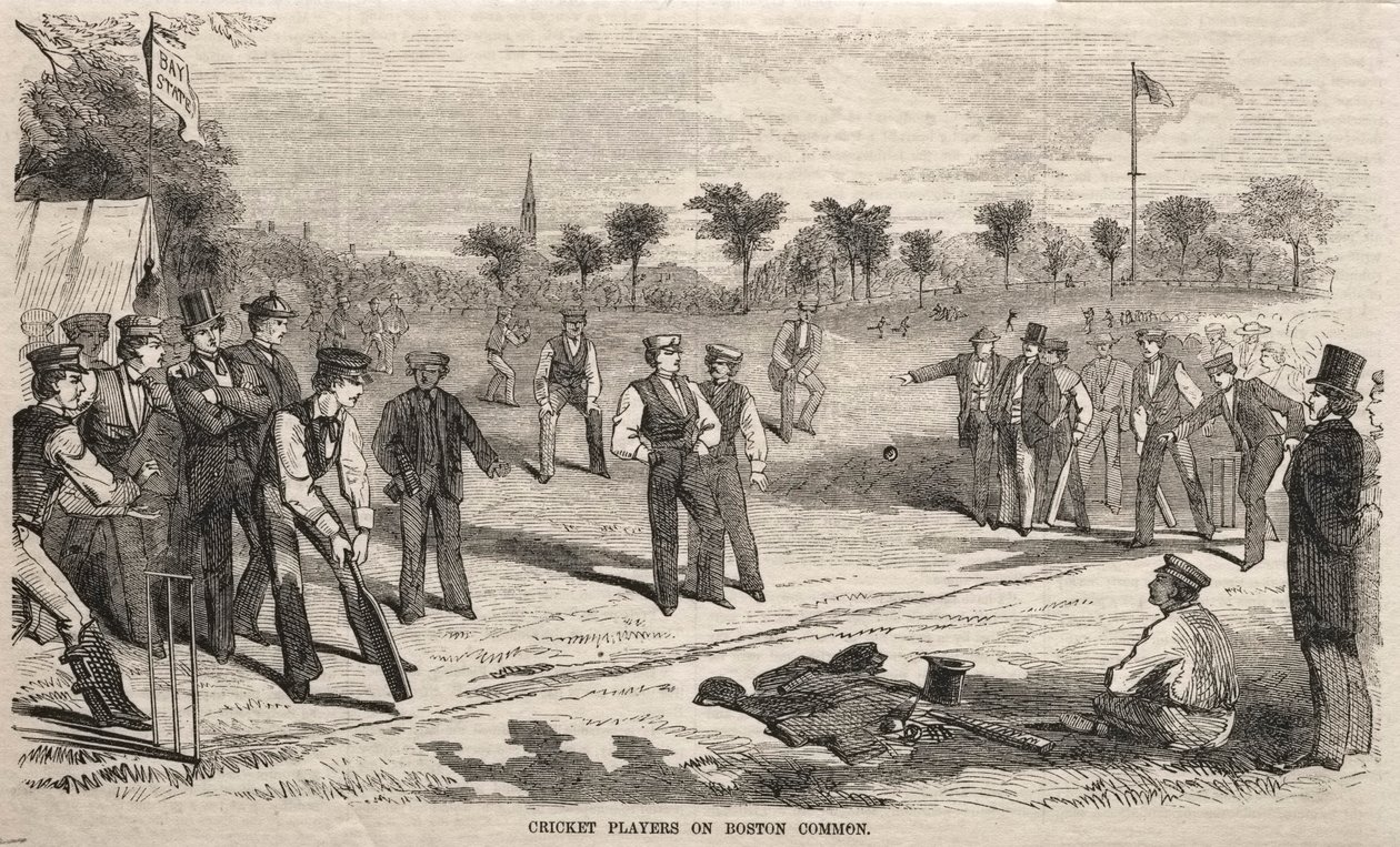 Krikett játékosok a Boston Commonon alkotó: Winslow Homer