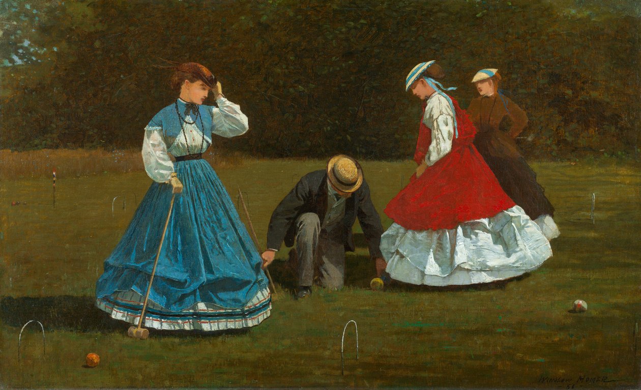 Krokettjelenet, 1866. alkotó: Winslow Homer