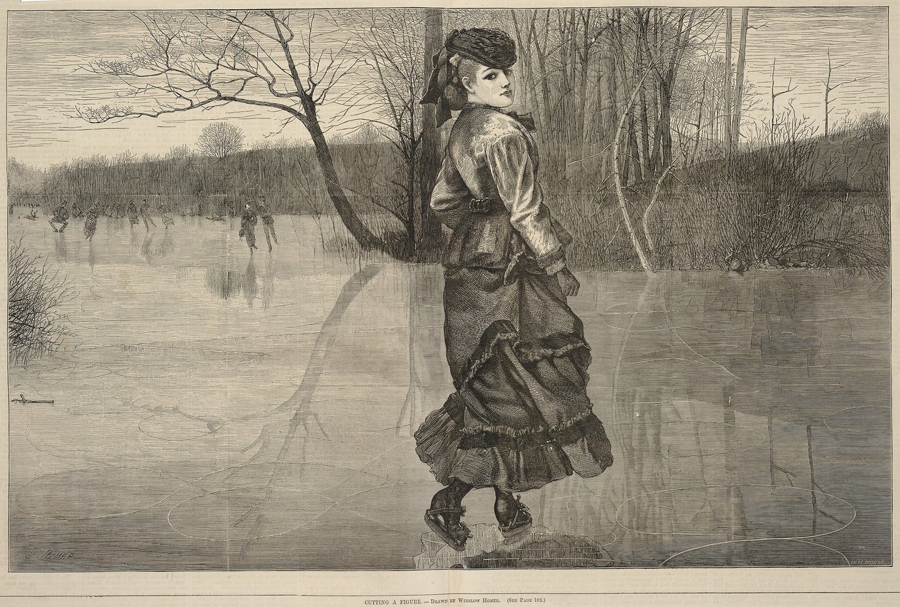Cutting a Figure, a Minden szombat, 1871. február 4. számból alkotó: Winslow Homer