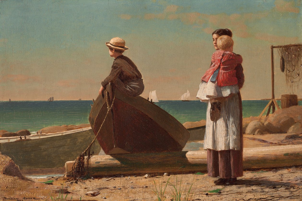 Jön az apa!, 1873. alkotó: Winslow Homer