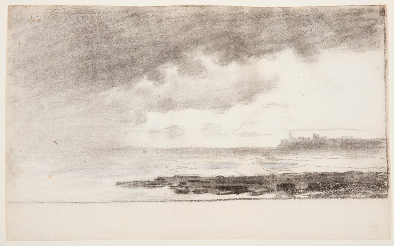 Rajz, Cullercoats-i öböl, Anglia, 1881 alkotó: Winslow Homer