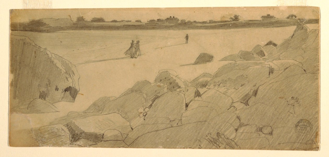 Rajz, Marshfieldi strand, 1869-74 alkotó: Winslow Homer