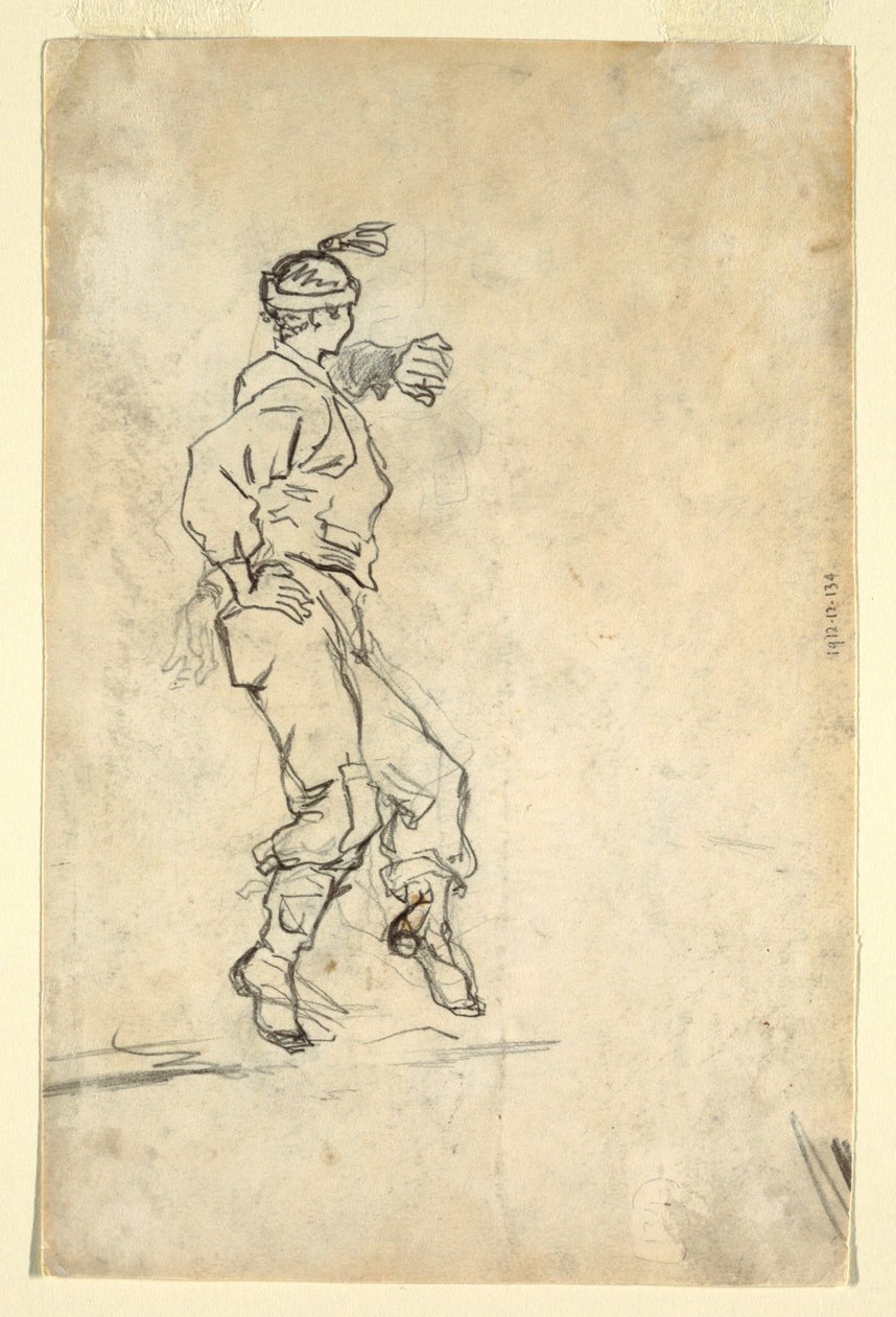 Rajz, ágyútöltő legénység ágyút tölt, valószínűleg 1861 alkotó: Winslow Homer