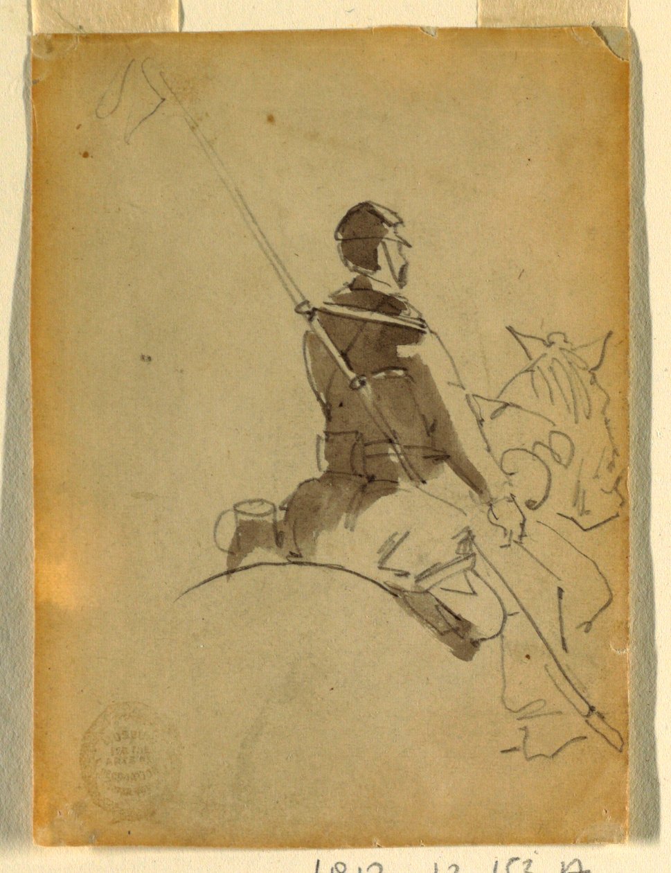 Rajz, Lándzsás lovas, 1862 alkotó: Winslow Homer