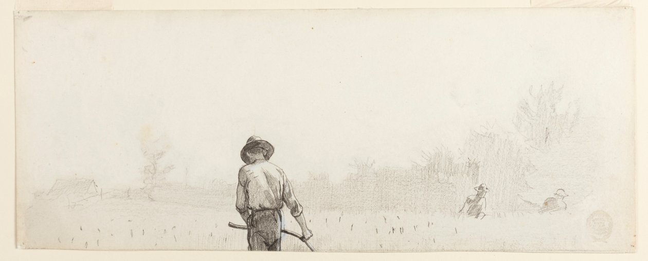 Rajz, kaszás ember, 1865 körül. alkotó: Winslow Homer