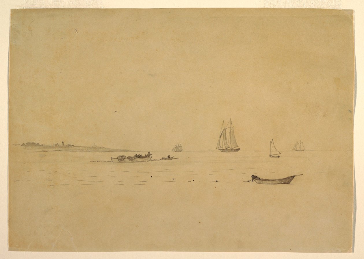 Rajz, Földnyelv világítótoronnyal, 1880 körül. alkotó: Winslow Homer