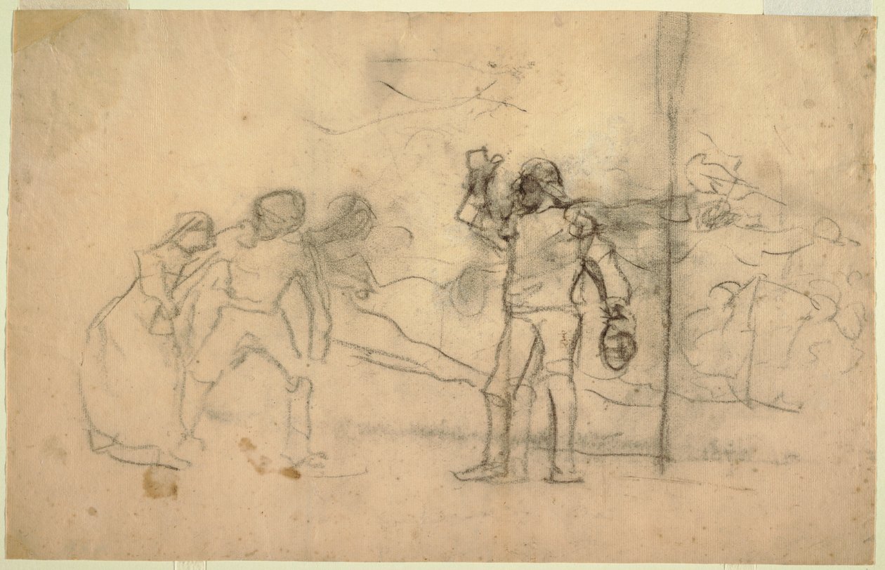 Rajz, vázlat a "The Wreck" című, 1896-ban készült olajfestményhez, Carnegie Institute, Pittsburgh, PA, 1881. alkotó: Winslow Homer