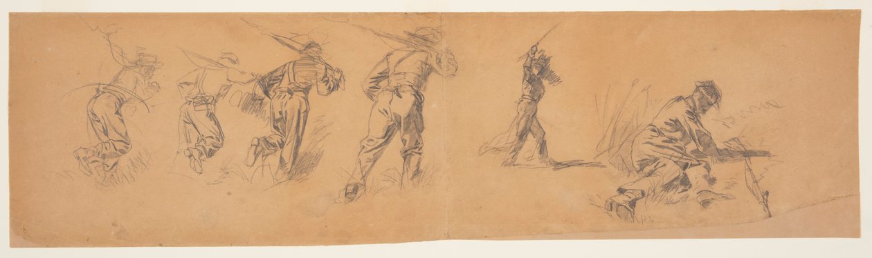 Rajz, Katonatanulmányok, 1863-65 alkotó: Winslow Homer