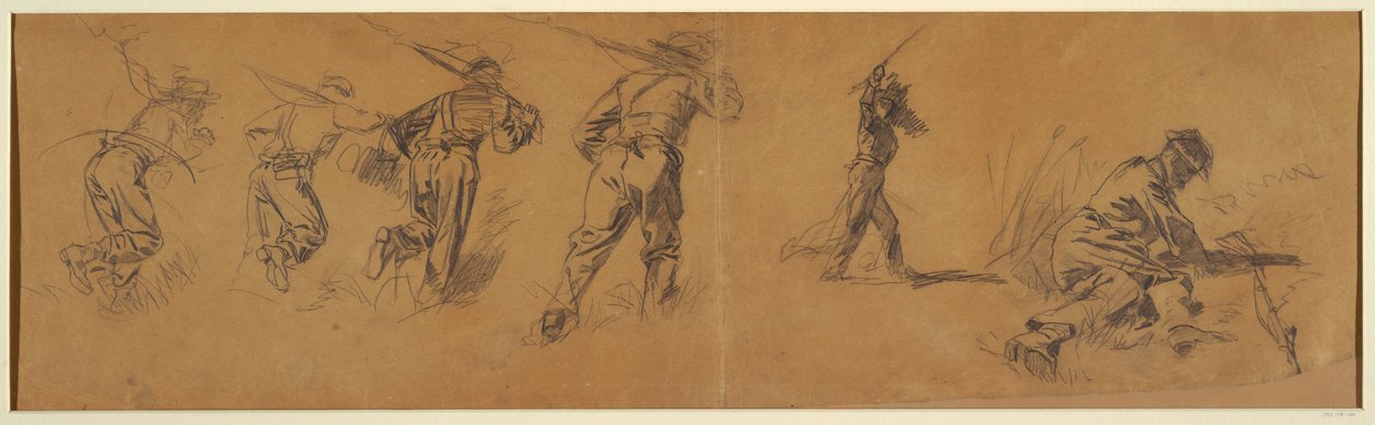 Rajz, Katonatanulmányok, 1863-65 alkotó: Winslow Homer