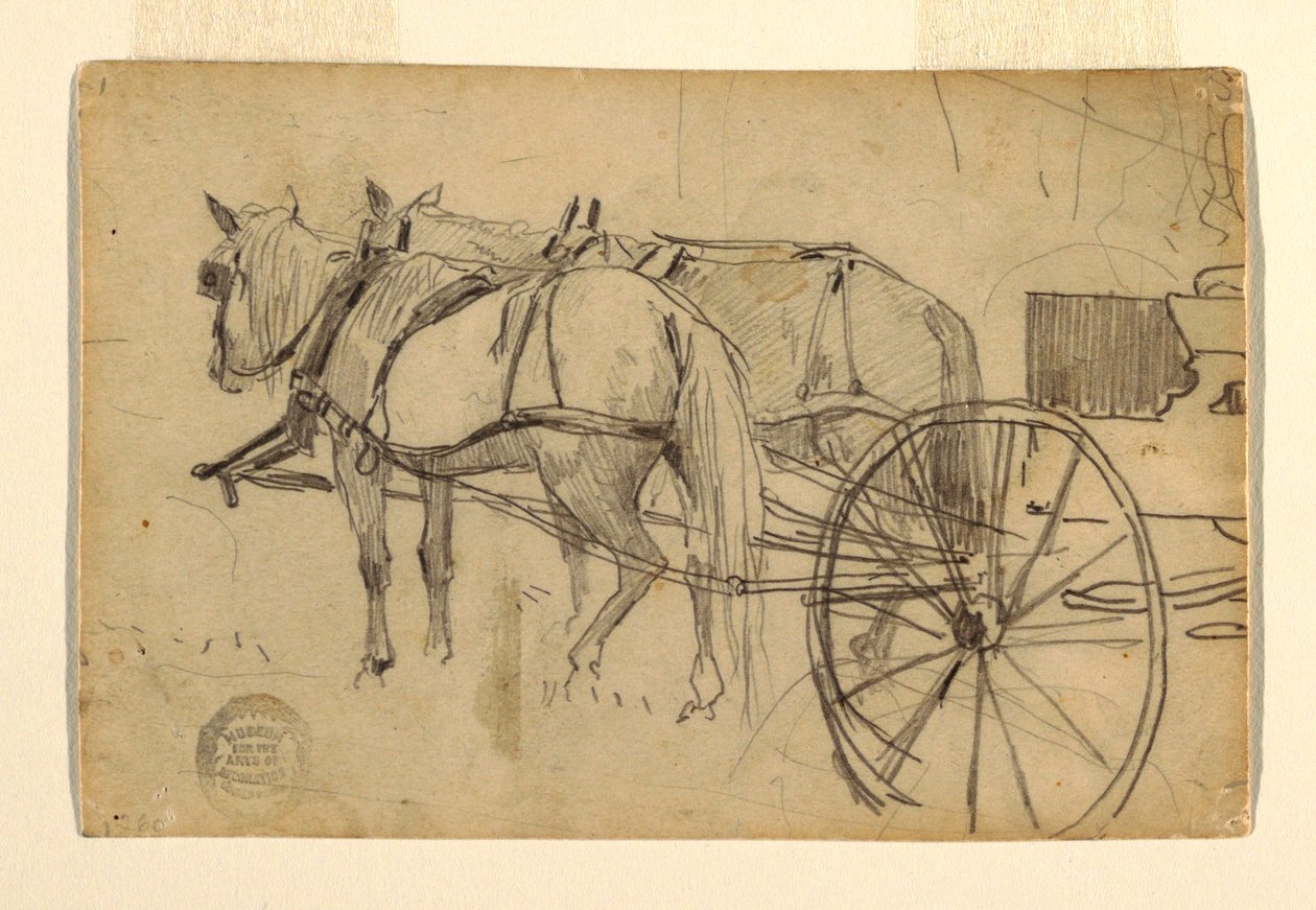 Rajz, tanulmány a "Piknik kiránduláshoz", 1868 alkotó: Winslow Homer