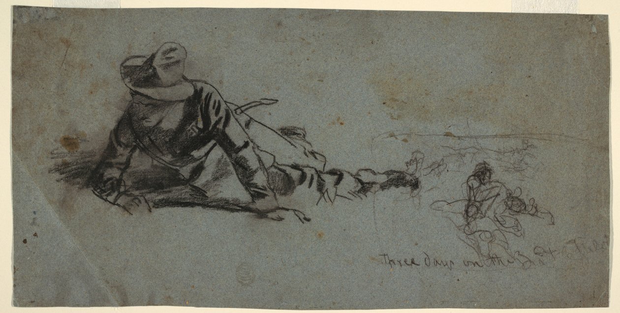 Rajz, Három nap a fronton, 1863 körül. alkotó: Winslow Homer