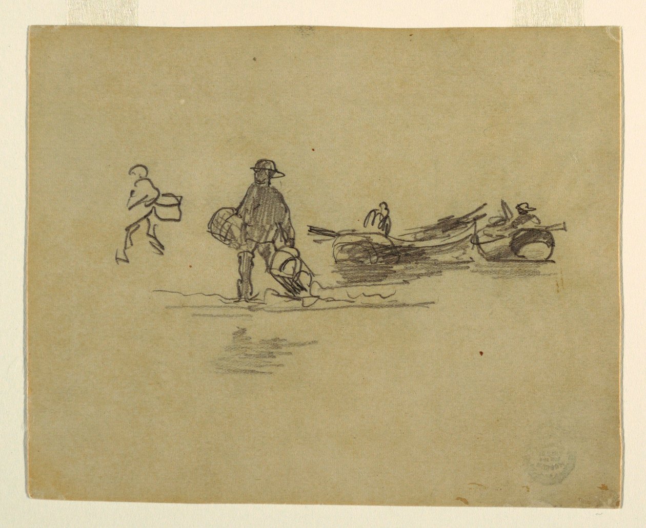 Rajz, Két halász, Anglia, 1881-82 alkotó: Winslow Homer