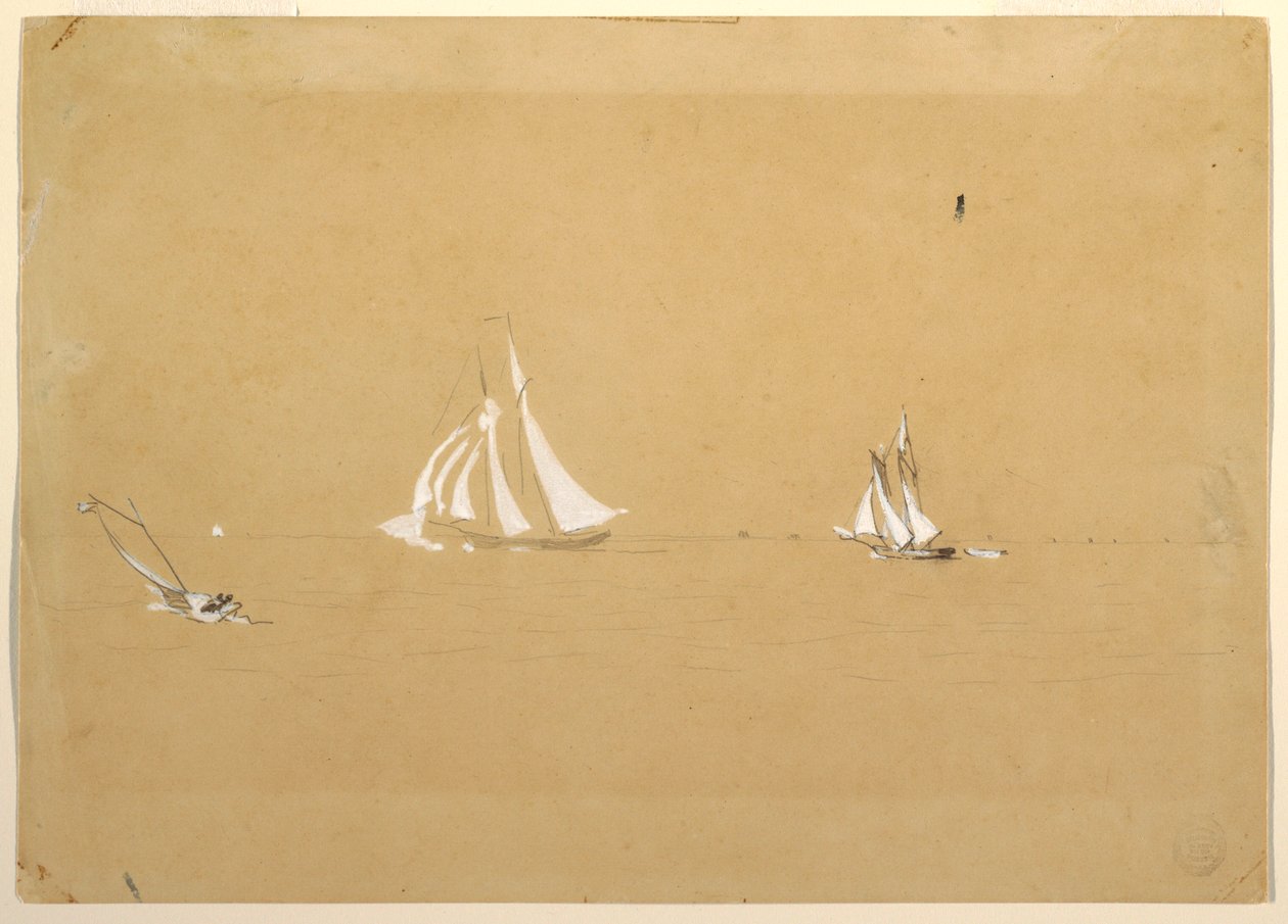 Rajz, Két szkúner, 1880 alkotó: Winslow Homer