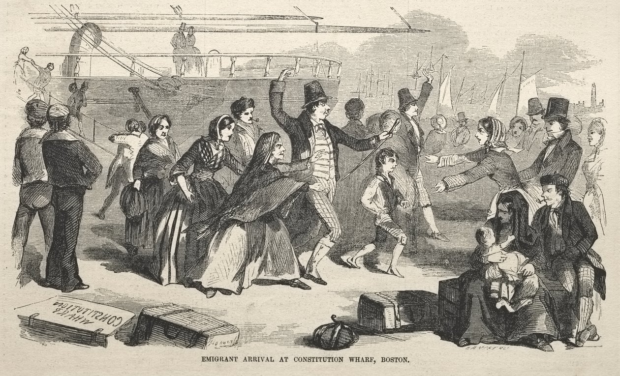 Emigránsok érkezése a bostoni Constitution Wharfhoz alkotó: Winslow Homer