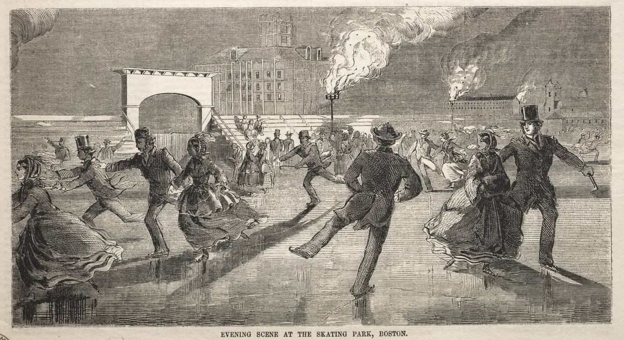 Esti jelenet a bostoni görkorcsolyaparkban alkotó: Winslow Homer