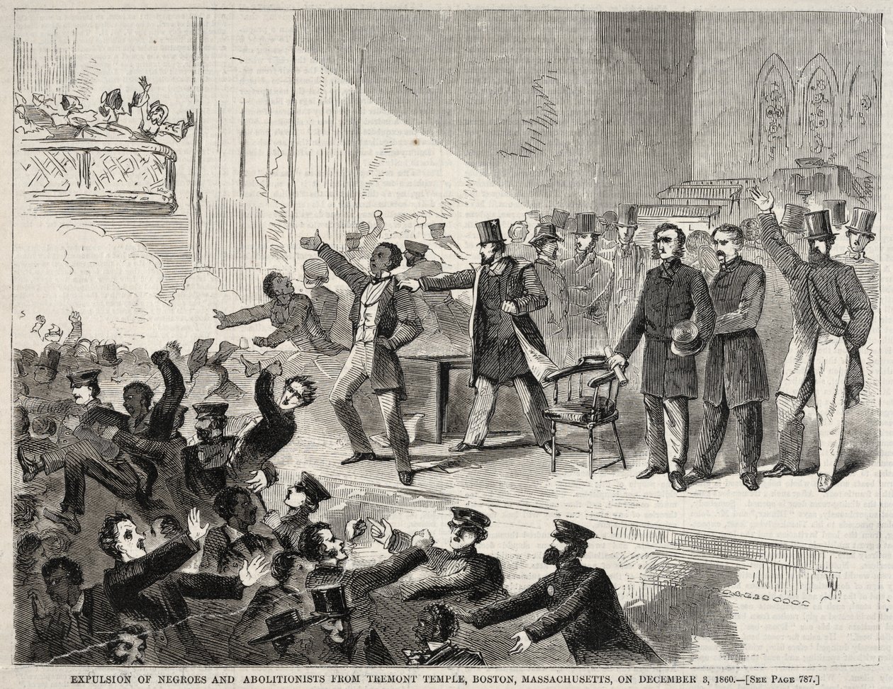 Négerek és abolicionisták kiutasítása a bostoni Tremont templomból 1860. december 3-án alkotó: Winslow Homer