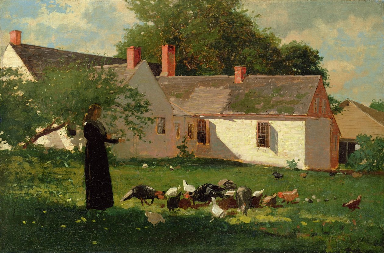 Tanyasi jelenet alkotó: Winslow Homer