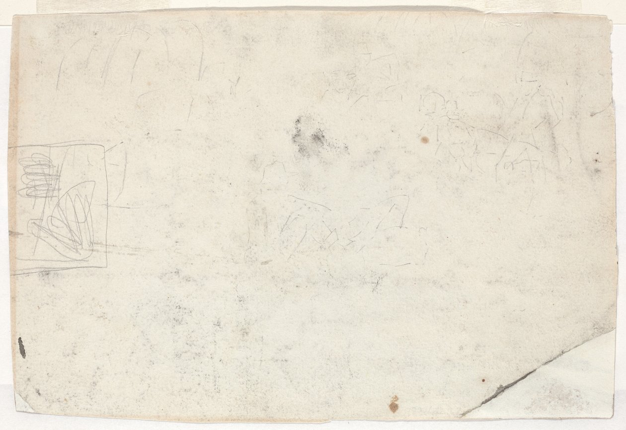 Ábra a lóháton és más tanulmányokról [verso], 1861. alkotó: Winslow Homer