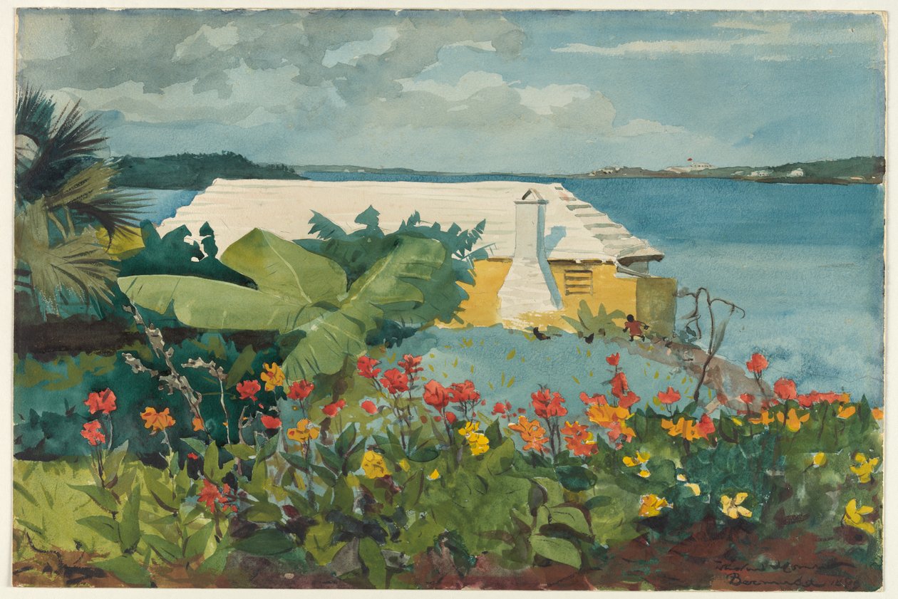 Virágoskert és Bungaló, Bermuda alkotó: Winslow Homer