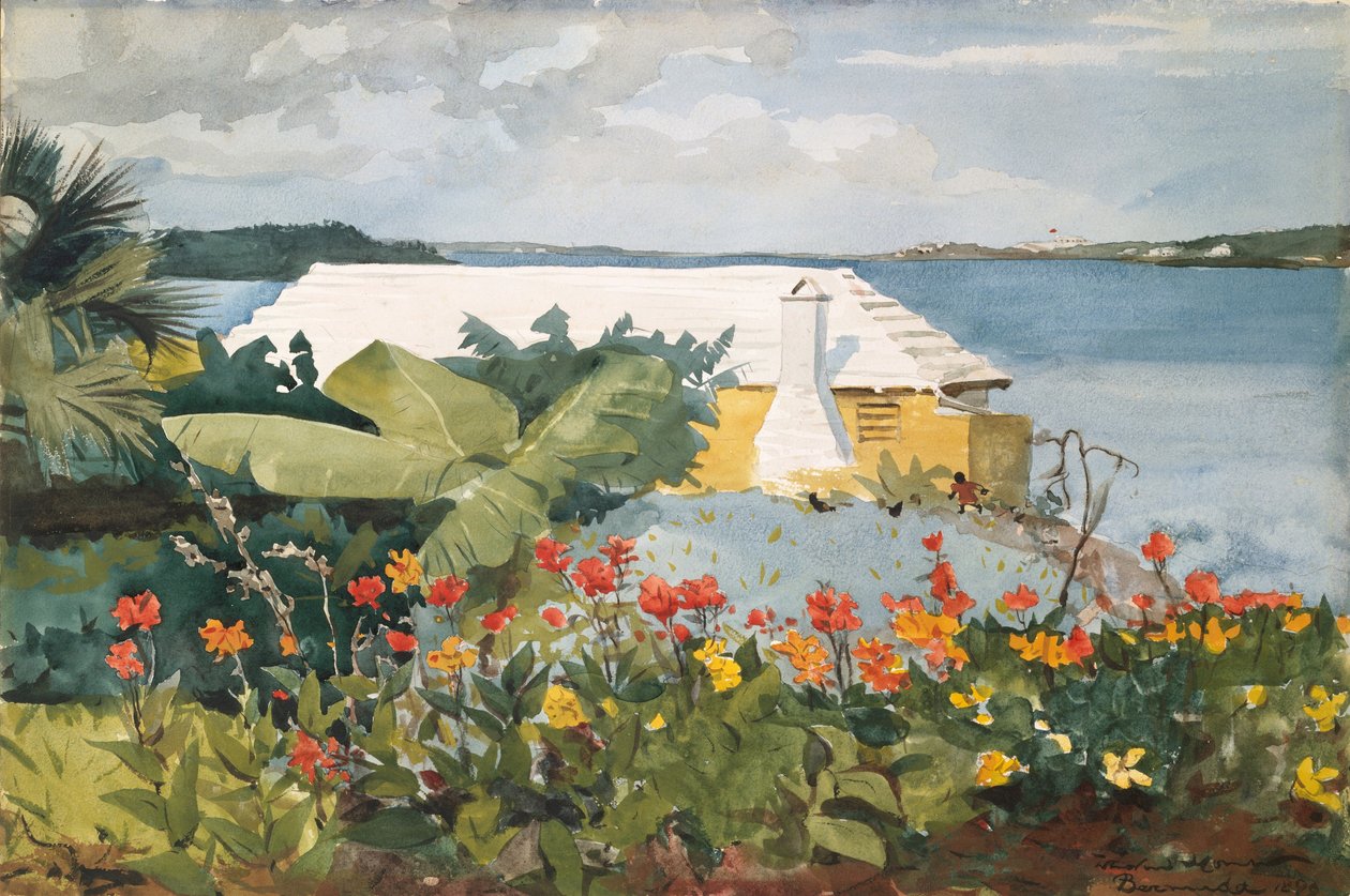 Virágoskert és Bungaló, Bermuda alkotó: Winslow Homer