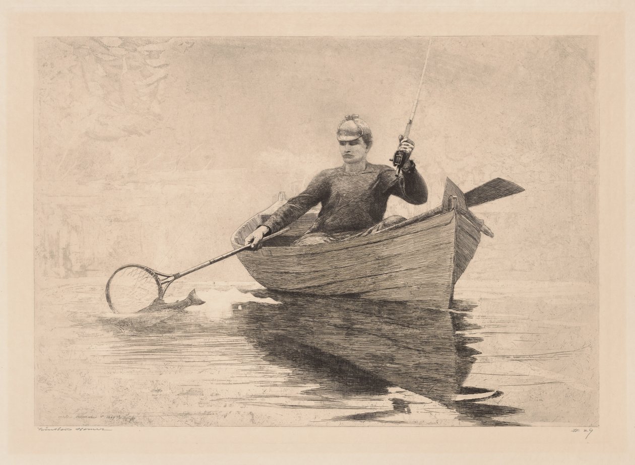 Legyező horgászat, Saranac-tó alkotó: Winslow Homer