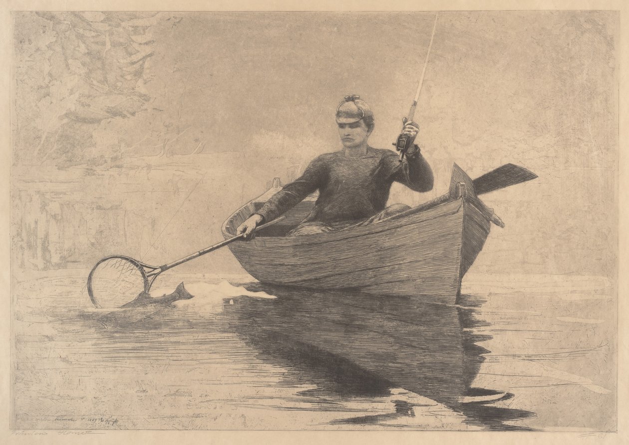 Legyező horgászat, Saranac-tó alkotó: Winslow Homer