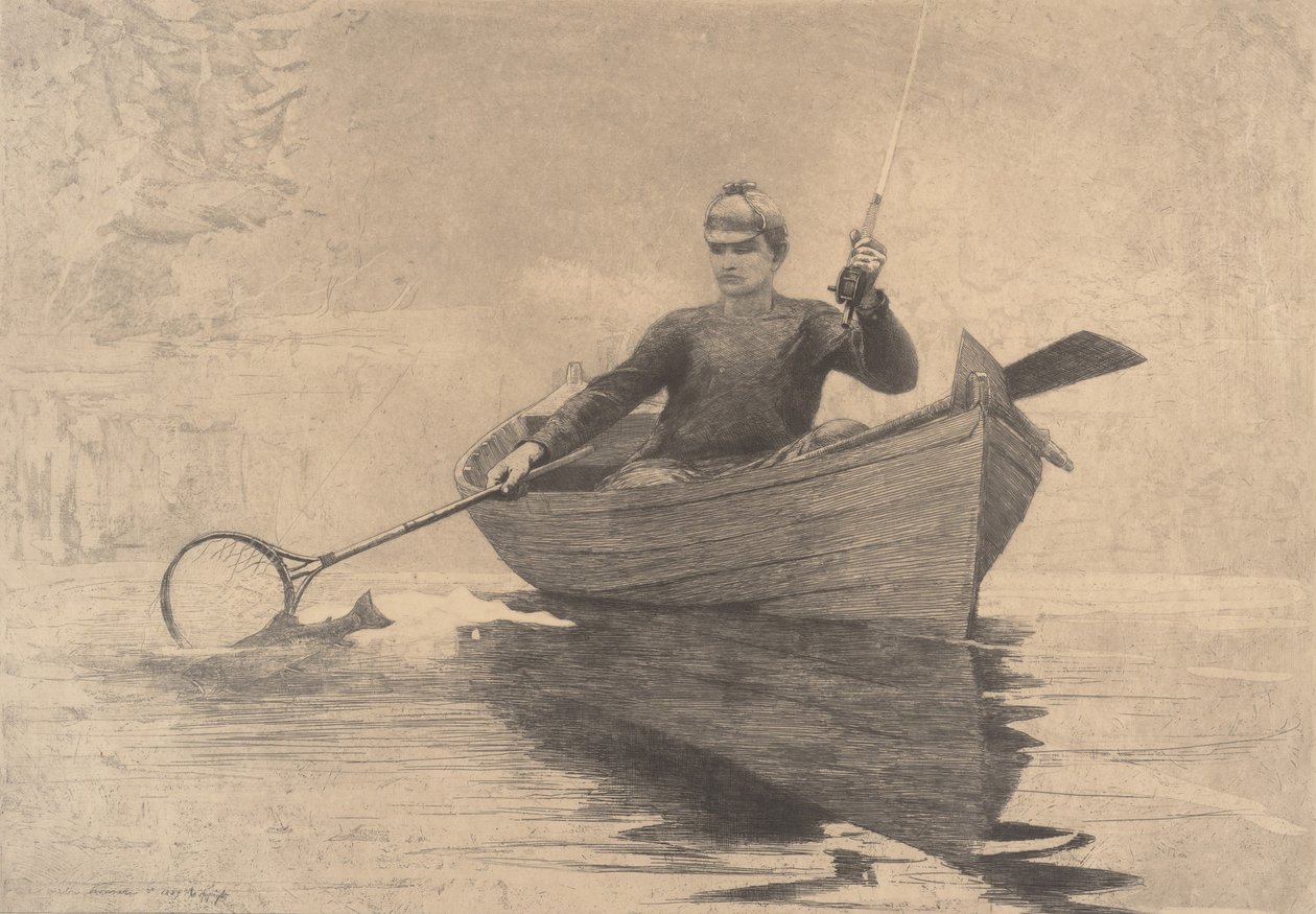 Légyhalászat, Saranac-tó, 1889. alkotó: Winslow Homer