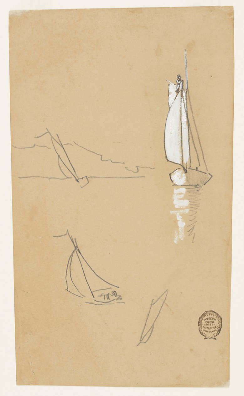 Négy Sloops vázlat alkotó: Winslow Homer