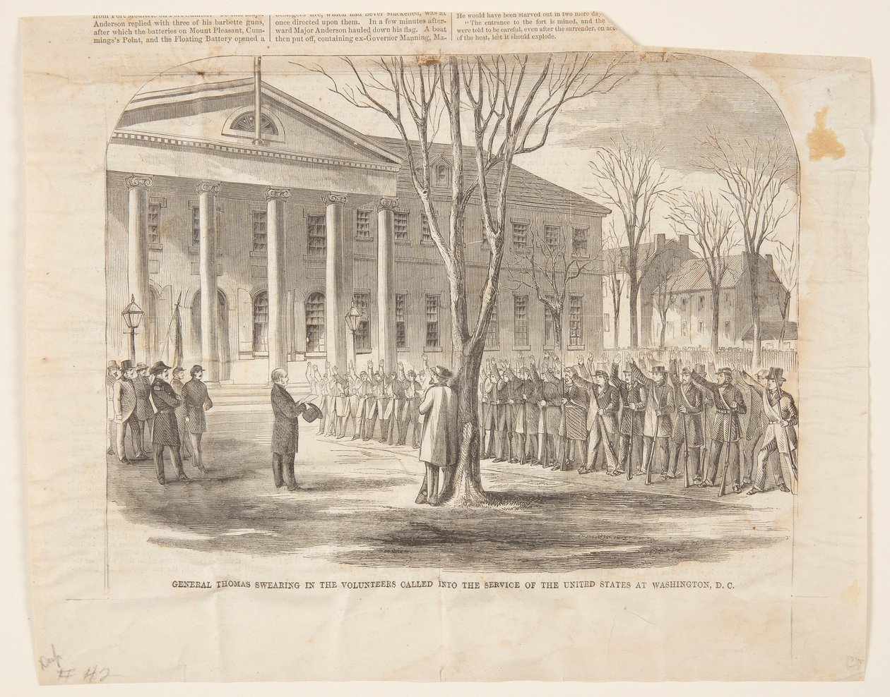 Thomas tábornok megesküdött az Egyesült Államok szolgálatába hívott önkéntesekben Washington D.C.-ben alkotó: Winslow Homer