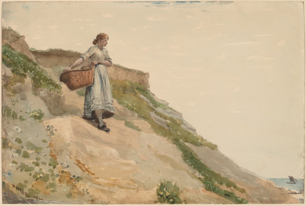Lány hordozó kosarat alkotó: Winslow Homer