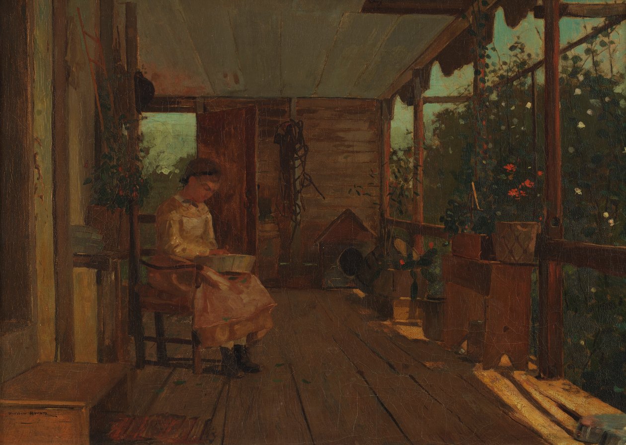 Borsót hámozó lány alkotó: Winslow Homer