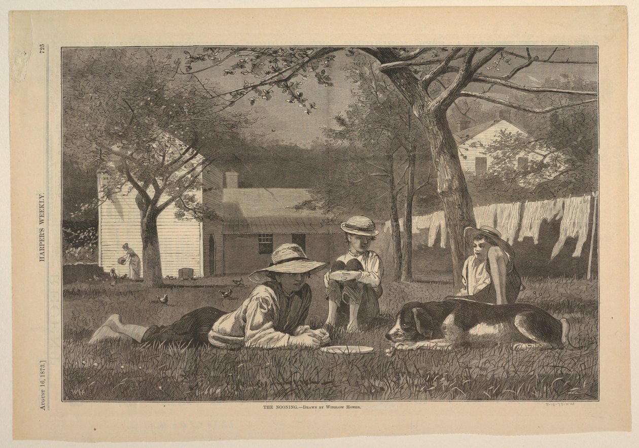 Grafikai tervezés, "The Nooning", 1873. augusztus alkotó: Winslow Homer