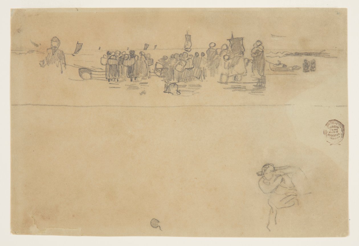 Női csoportok a Beachen, Cullercoats, Anglia alkotó: Winslow Homer