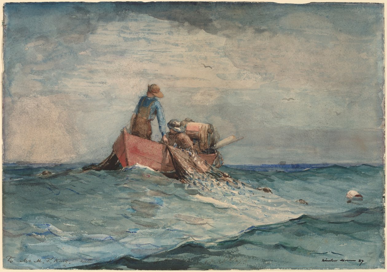 Vontatás a hálóban alkotó: Winslow Homer